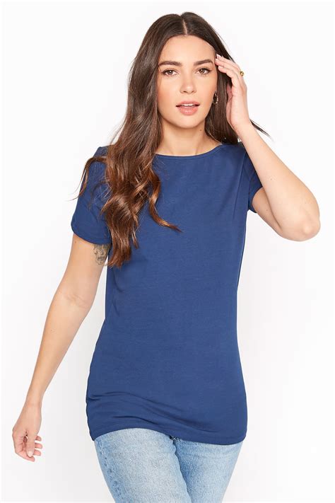 Navy Stretch cotton T